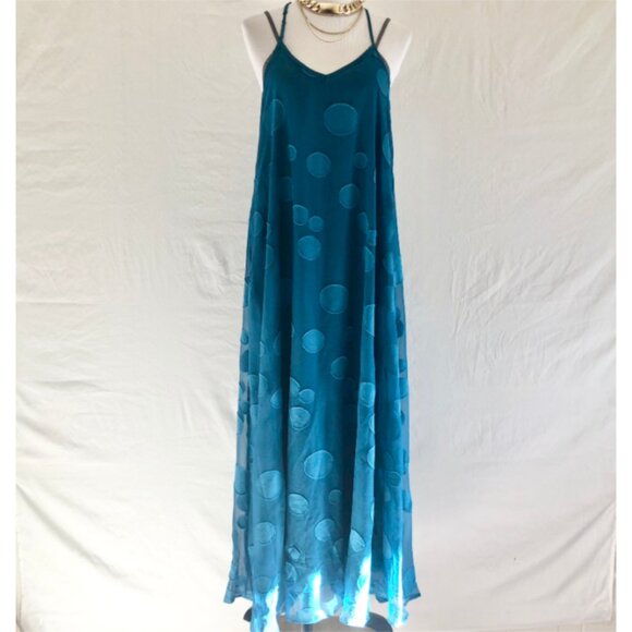 Teal Chiffon Maxi Dress - Picture 5 of 9